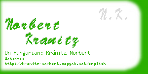 norbert kranitz business card